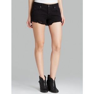 FREE PEOPLE Button Fly Raw Hem Shark Bite Shorts